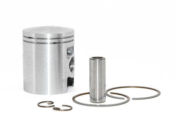 Barikit Tuning Kolben für einen Moped 2-Takter Motor. Ein Kolbenbolzen sowie 2 Kolbenclips und 2 Kolbenringe.