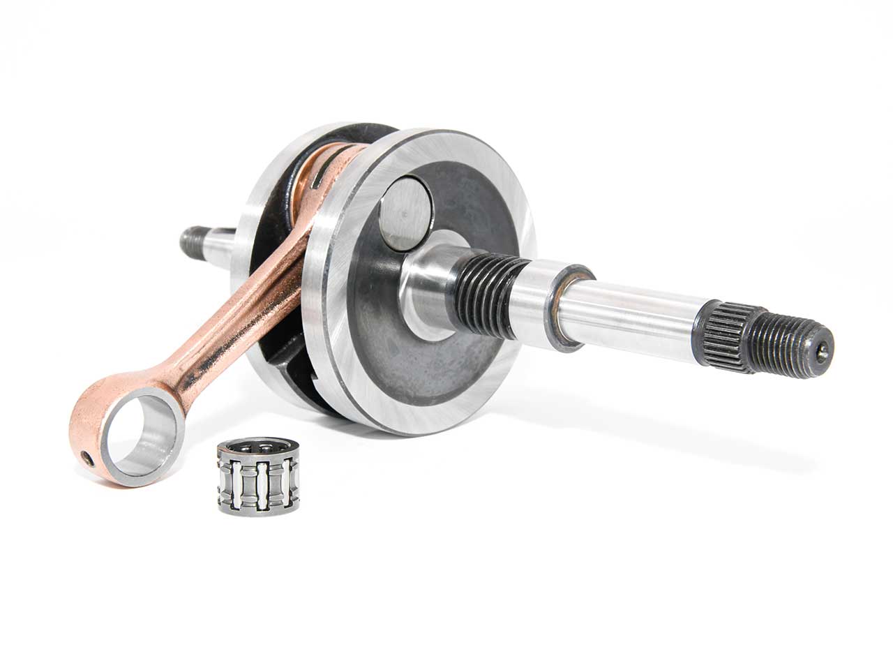 Barikit Kurbelwelle für einen Daelim S-Five Roller Motor. Eine Pleuelstange mit Hubzapfen und ein Nadellager.