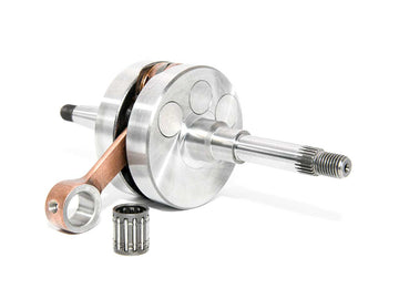 Barikit Kurbelwelle für einen Wallaroo Motor. Eine Pleuelstange mit Hubzapfen und ein Nadellager.