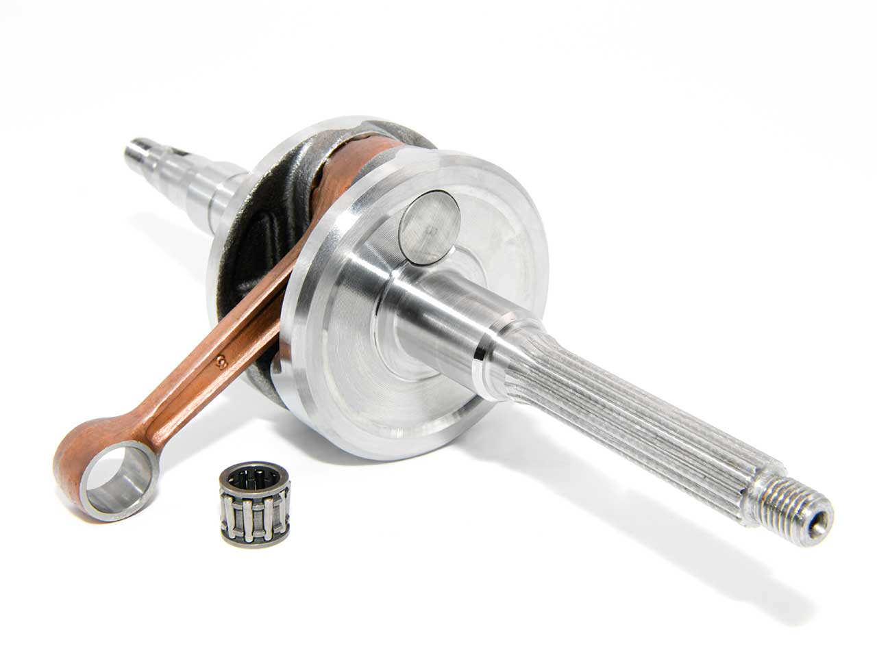 Barikit Kurbelwelle für einen Yamaha Roller Motor. Eine Pleuelstange mit Hubzapfen und ein Nadellager.