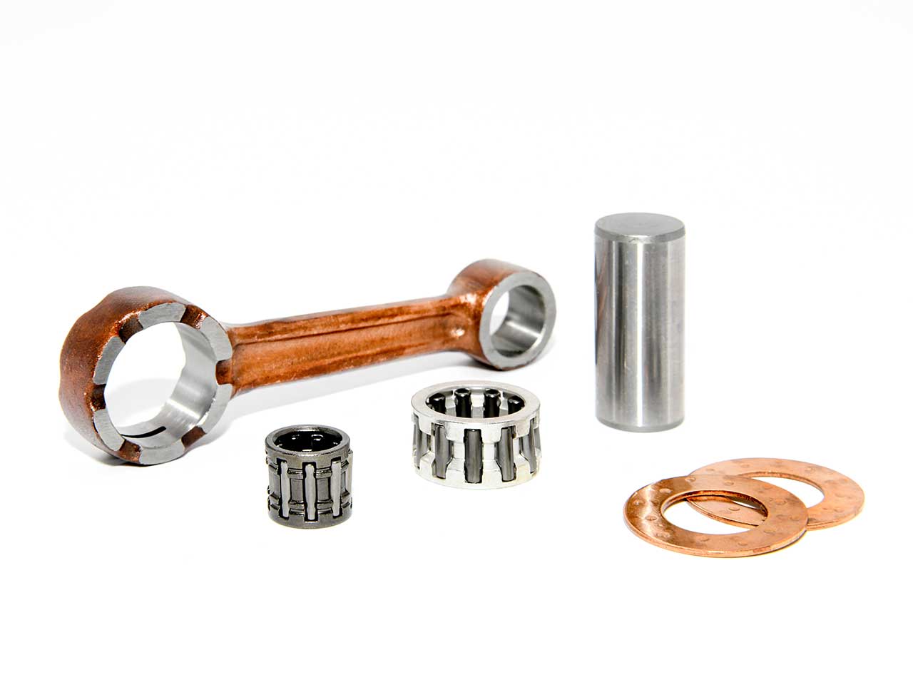 Barikit Pleuel für einen CPI Hussar Motor. Ein Hubzapfen, zwei Anlaufscheiben sowie 2 Nadellager.