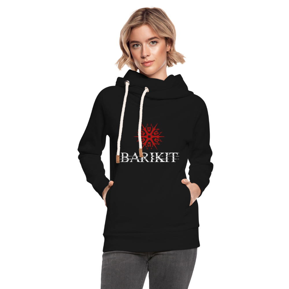Unisex Schalkragen Hoodie - Schwarz