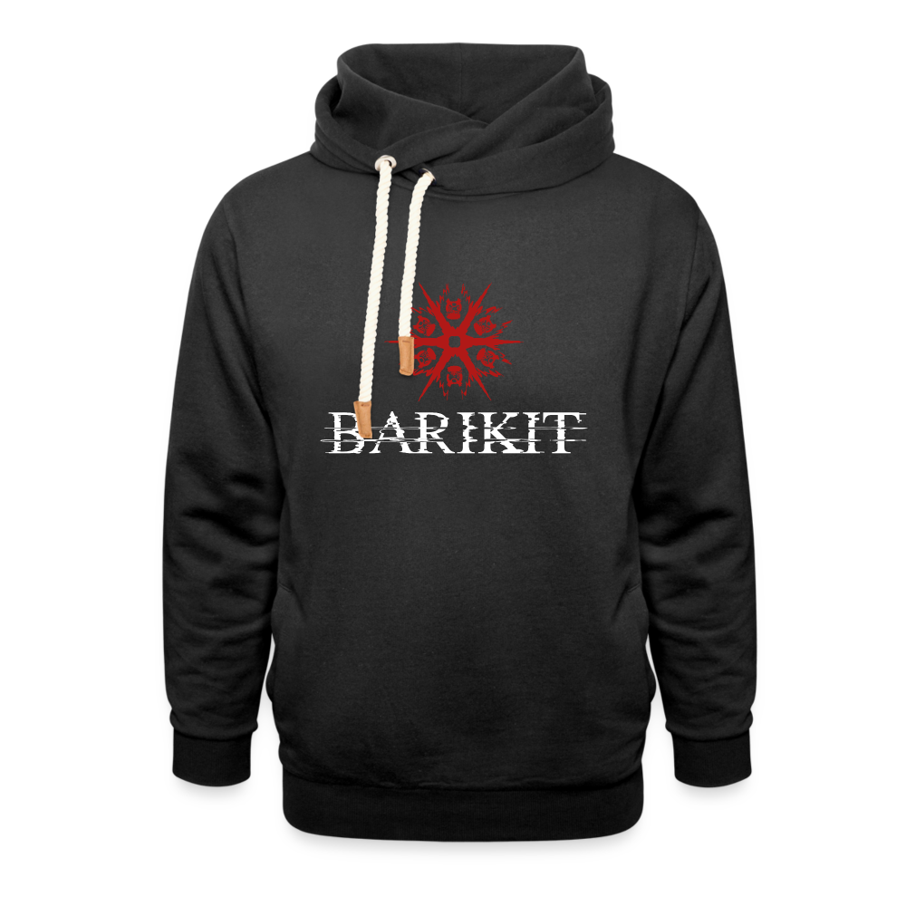 Unisex Schalkragen Hoodie - Schwarz